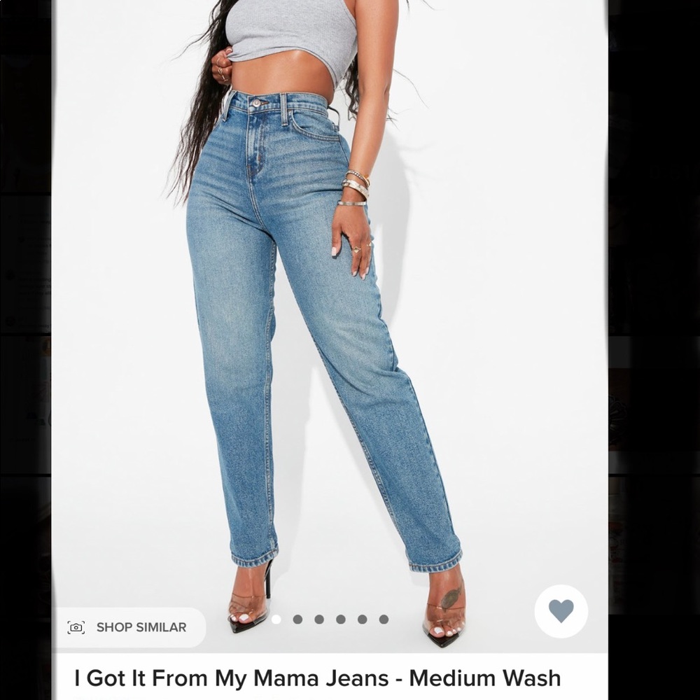 Fashion Nova I Got It From My Mama Jeans- Medium